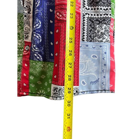 Stretch Drill Clothing Bandana Shirt Mens Sz S Multicolor Button Up Short Sleeve - Picture 8 of 11